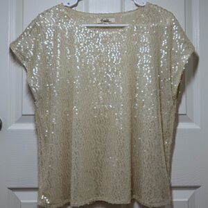 Sequin Beige Women's Top